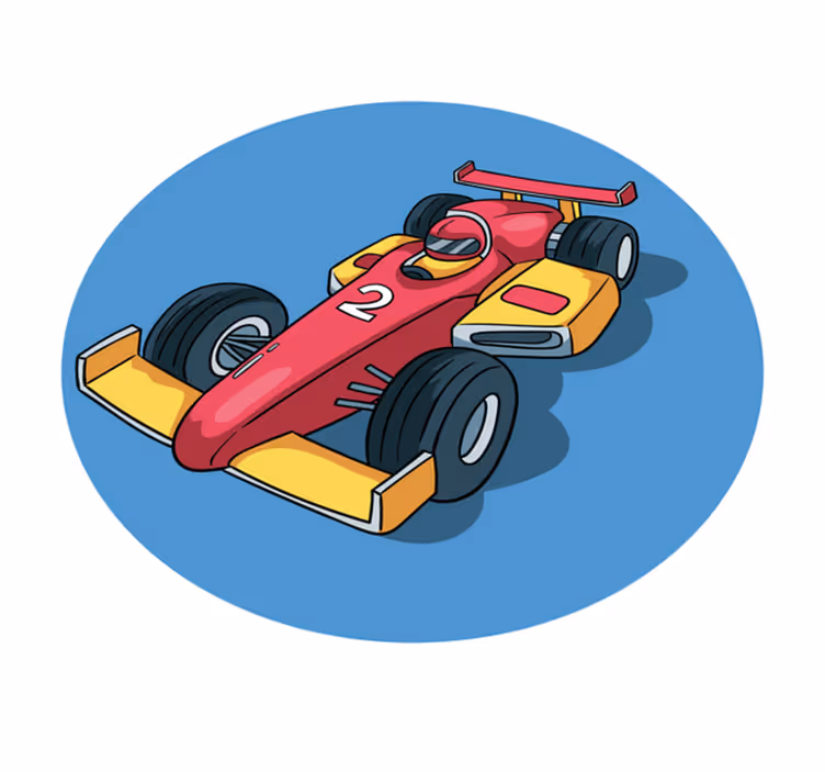 Race Car Madness teenage bedroom vinyl rug - TenStickers