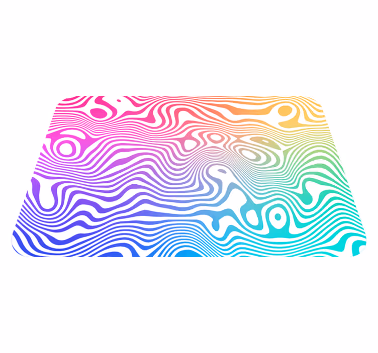 Lively Wave Elements stripes vinyl rug - TenStickers