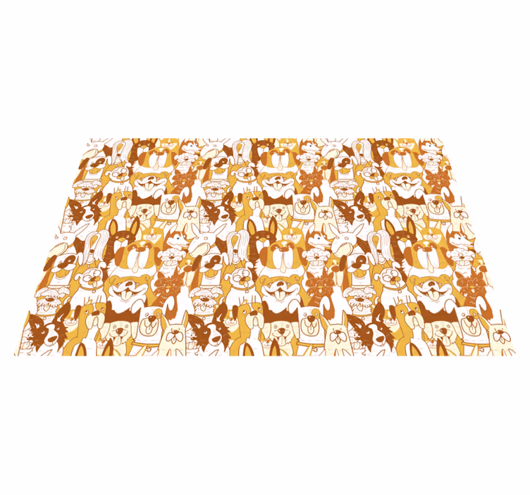 Brown pet faces animal vinyl rug - TenStickers