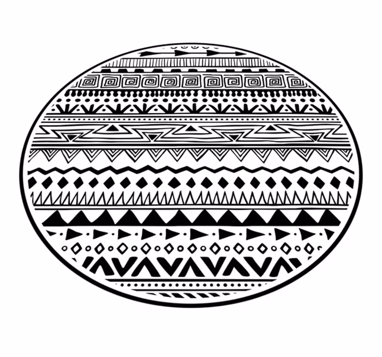 BLACK AND WHITE PATTERNS ethnic vinyl rug - TenStickers