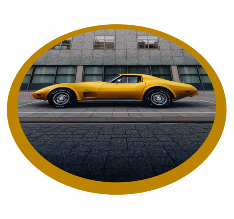 Classic yellow car teenage bedroom vinyl rug - TenStickers