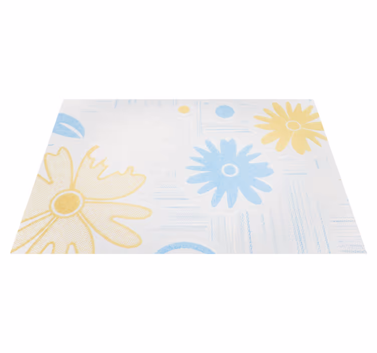 Floral elements floral vinyl rug - TenStickers