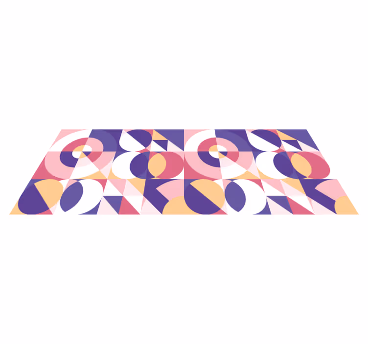 Colorful geometric shapes tile vinyl rug - TenStickers