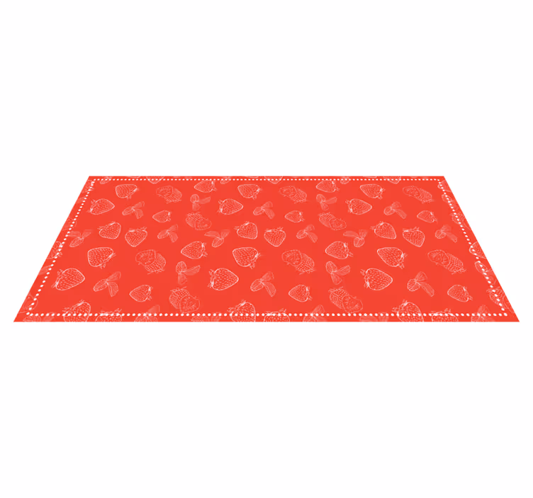 Bright Strawberry Pattern kitchen vinyl rug - TenStickers