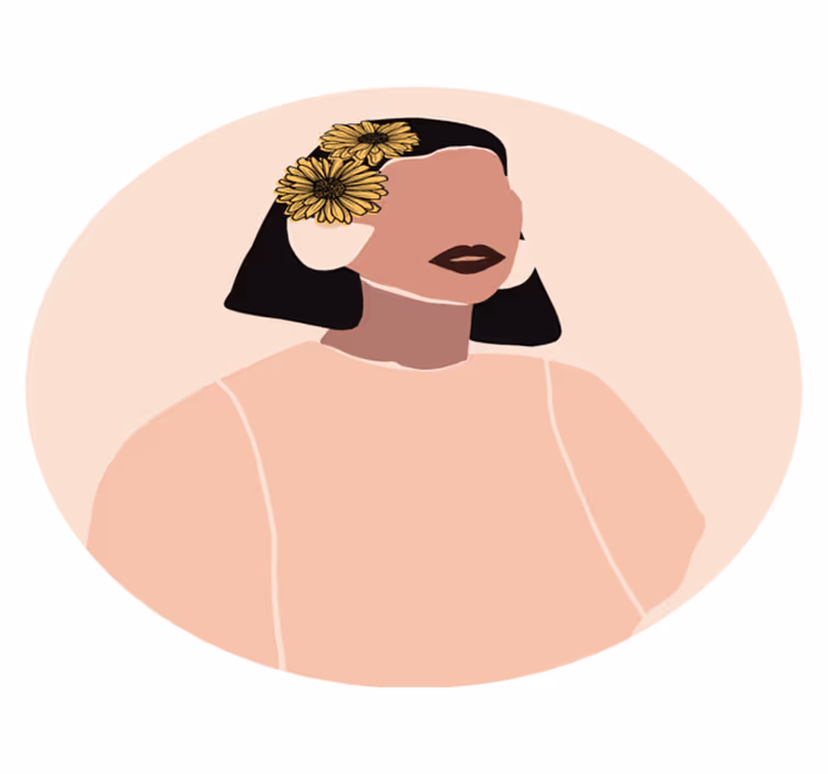 Floral portrait floral vinyl rug - TenStickers