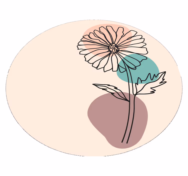 Floral vinyl rug elegant floral silhouette - TenStickers