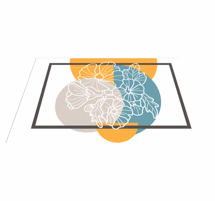 Floral vinyl rug modern floral design - TenStickers