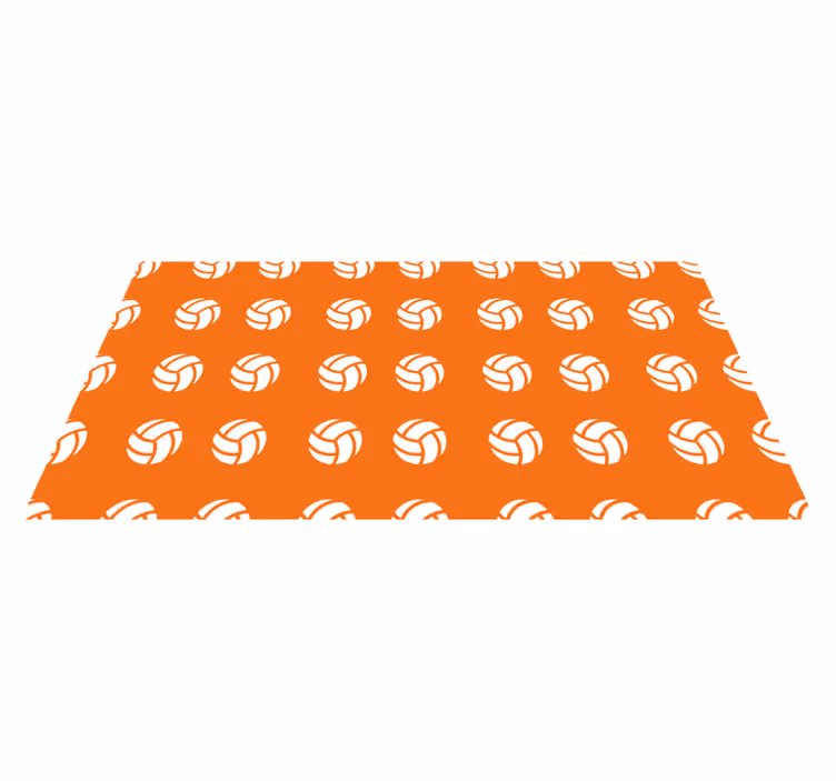Orange Volleyball Pattern gaming vinyl rug - TenStickers