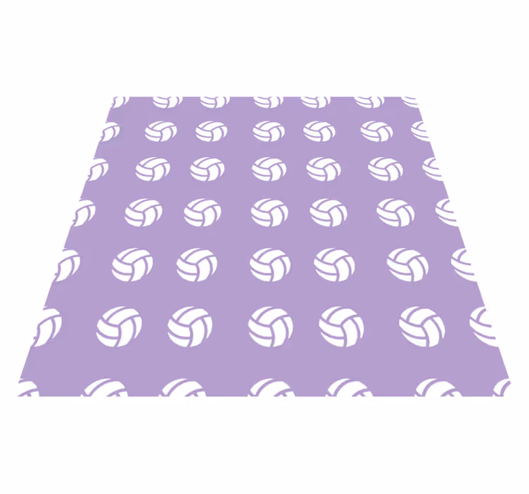 Purple Volleyball Pattern gaming vinyl rug - TenStickers