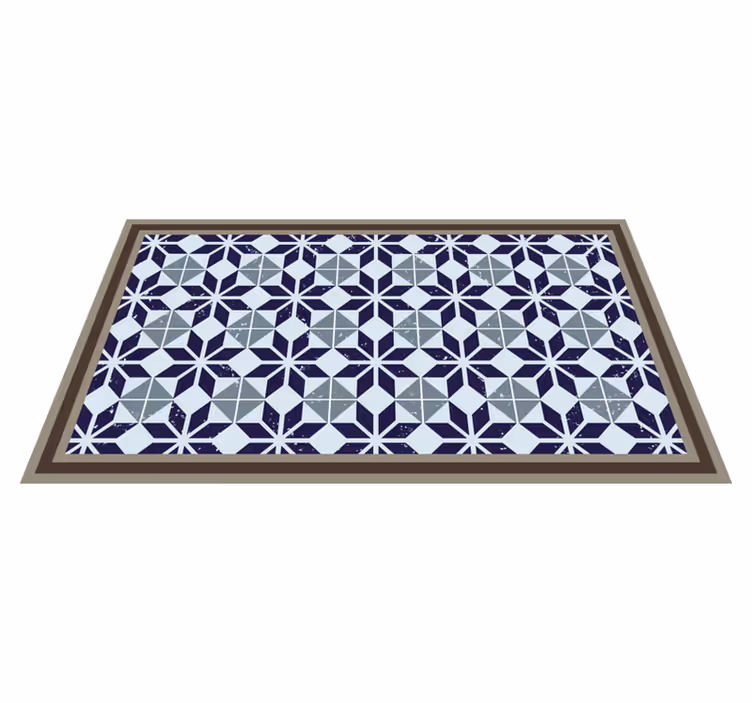 Light blue geometric stars  tile carpet - TenStickers