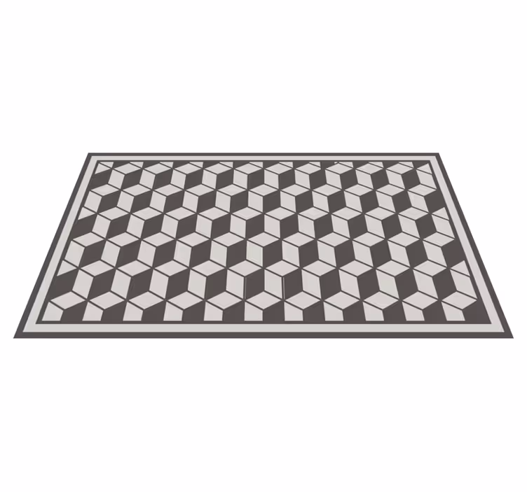 Cubist Motif geometric vinyl rug - TenStickers