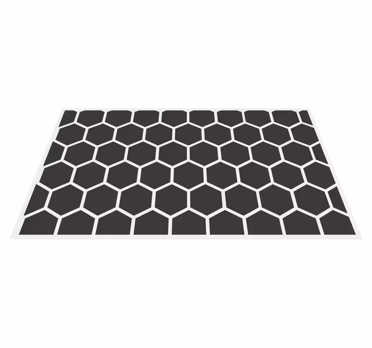 Geometric vinyl rug with hexagonal pattern - TenStickers