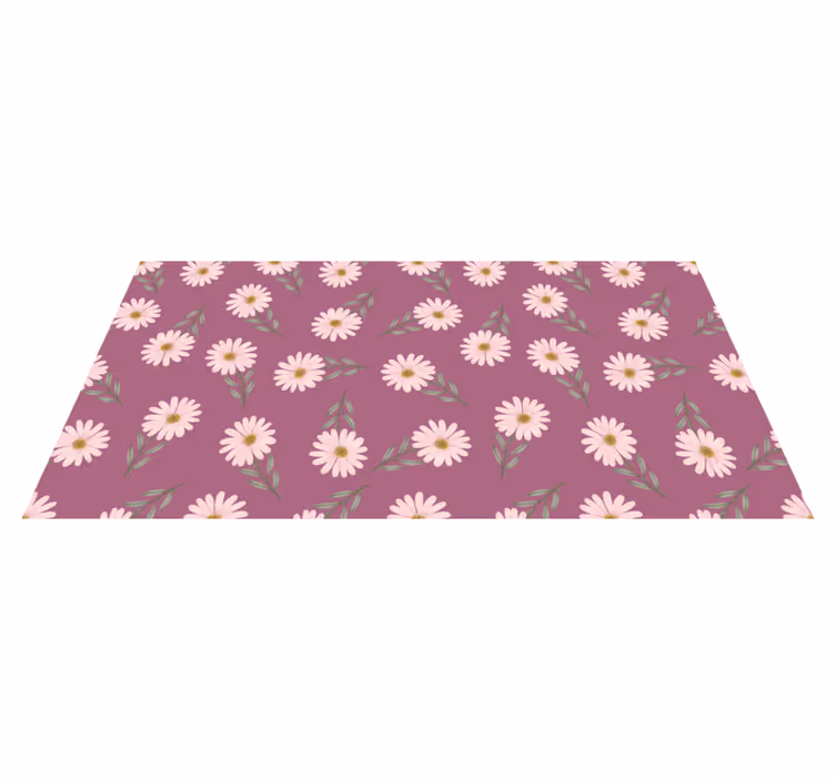 Daisy Set floral vinyl rug - TenStickers
