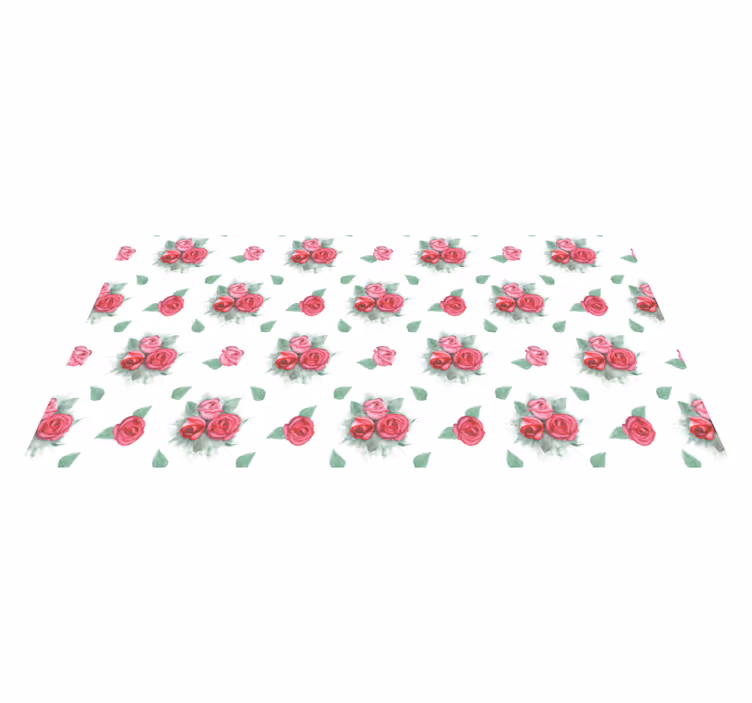 set of roses floral vinyl rug - TenStickers