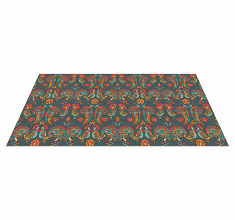 Colorful Folkloric Motifs mosaic vinyl rug - TenStickers