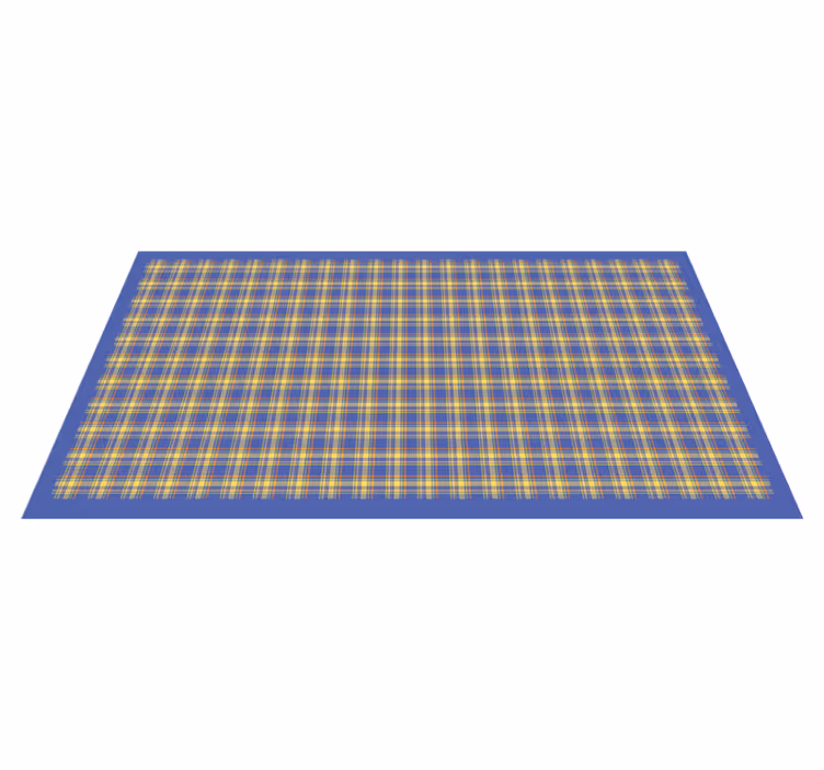 Yellow Plaid Pattern stripes vinyl rug - TenStickers