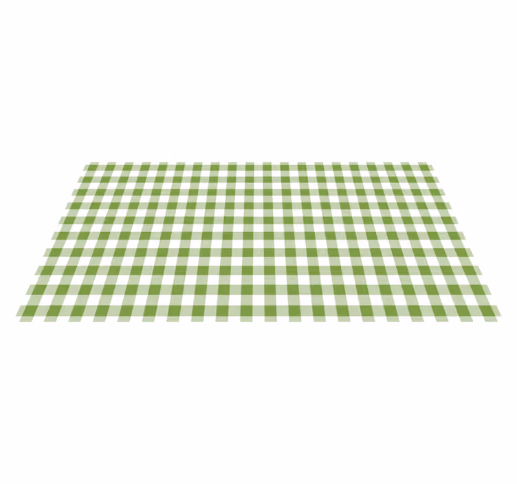 Green Checked Print stripes vinyl rug - TenStickers