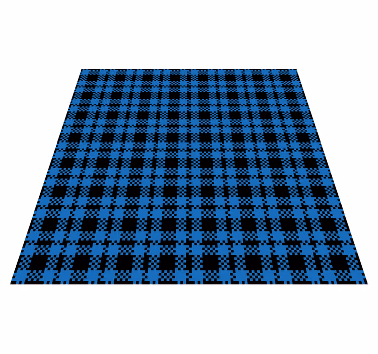 Blue Checker Pattern tile vinyl rug - TenStickers