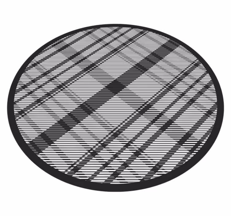 Gray and black patterned squares circular rug - TenStickers