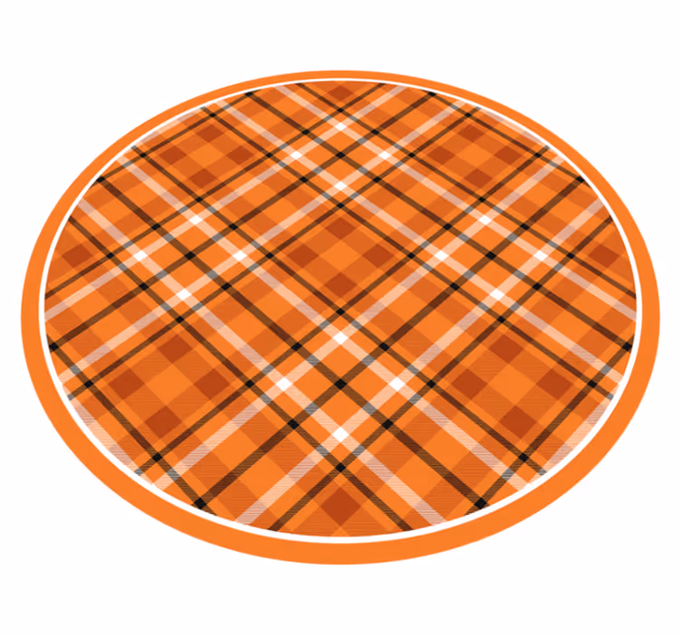 Plaid Pattern Charm circular vinyl rug - TenStickers