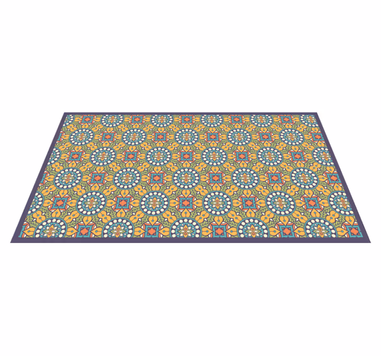 Multicolor mosaic abstract nordic vinyl rug - TenStickers