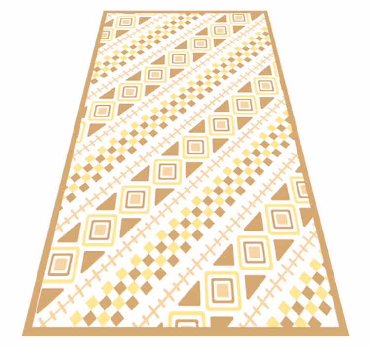Yellow pattern mosaic geometric vinyl rug - TenStickers