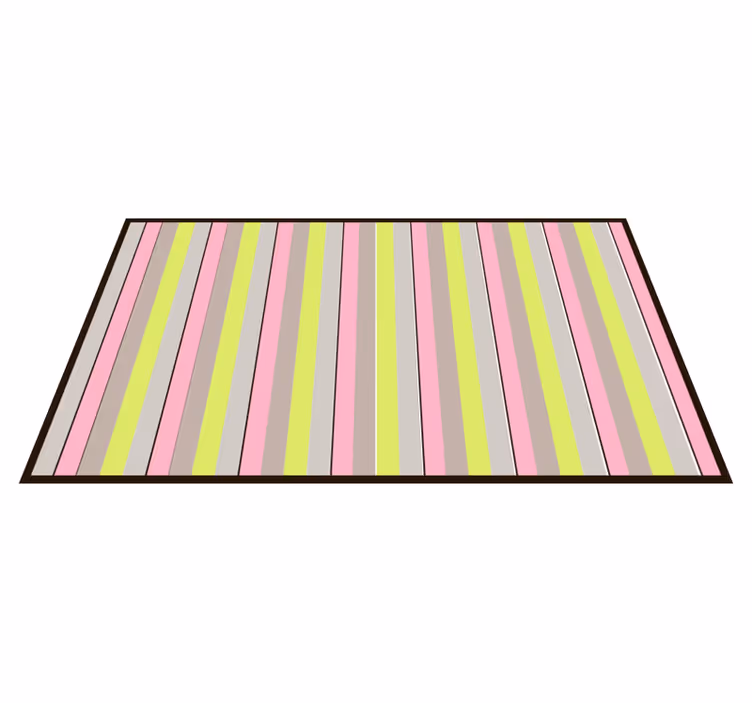 Pink and yellow vertical stripes bedroom rug - TenStickers