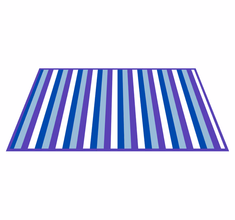 Bright blue pattern stripes vinyl rug - TenStickers