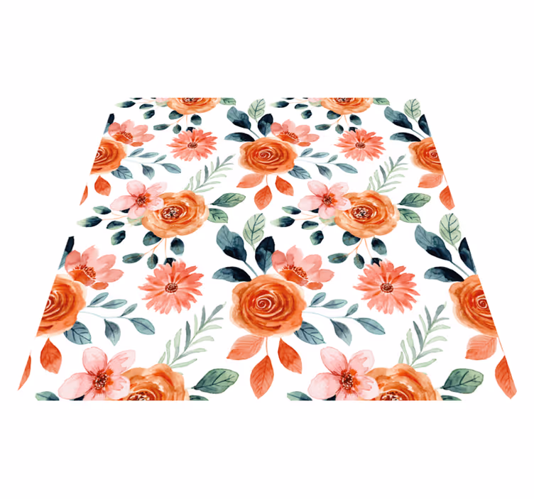 Blooming Delight floral vinyl rug - TenStickers