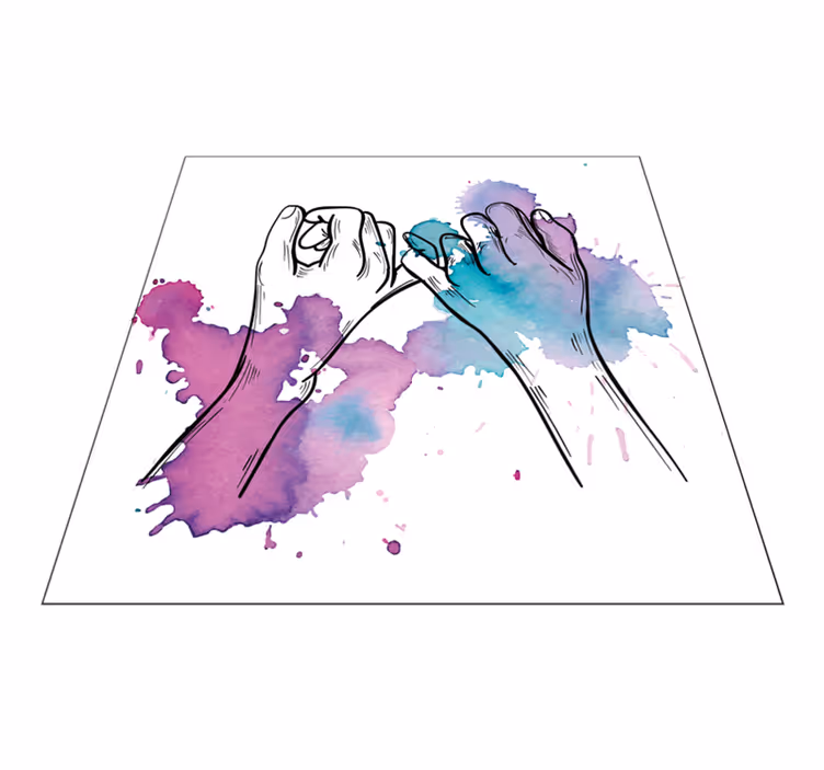 Hands Pinky Promise teenage bedroom vinyl rug - TenStickers