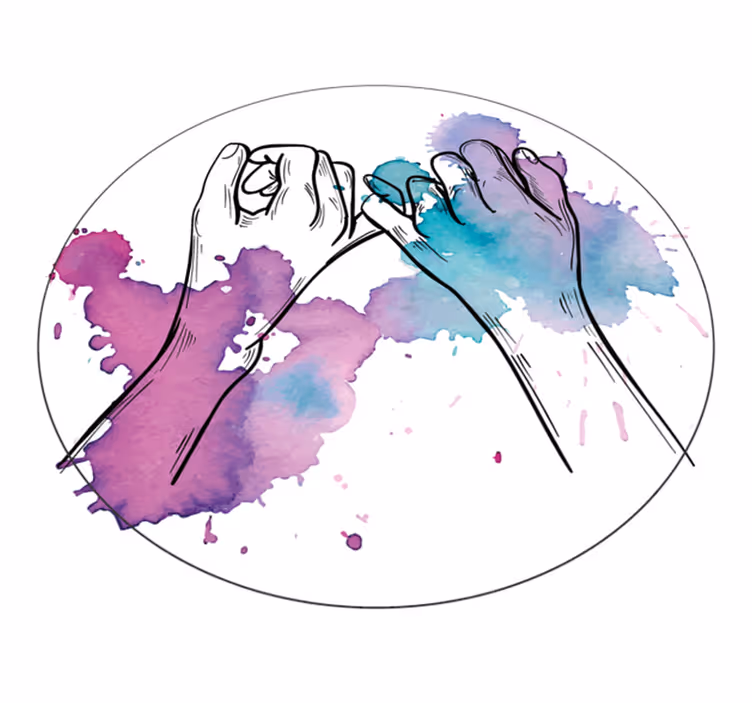 Hands Intertwined teenage bedroom vinyl rug - TenStickers