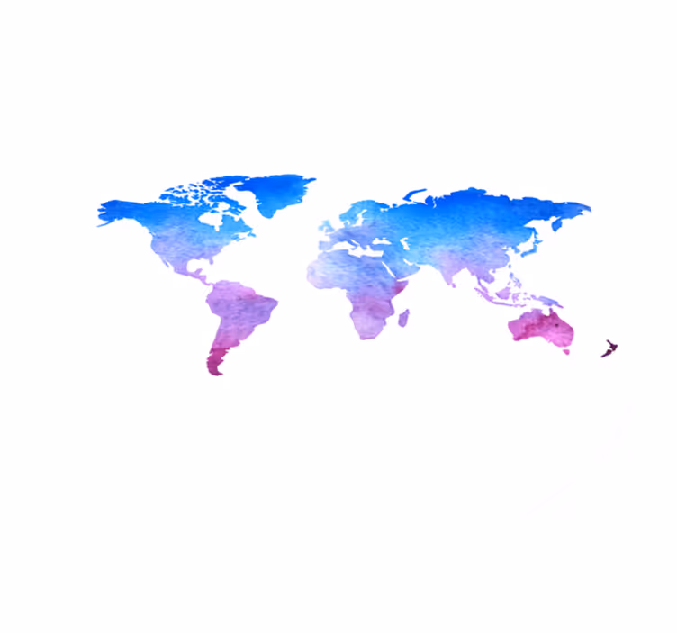 Circular watercolor texture. world map vinyl rug - TenStickers
