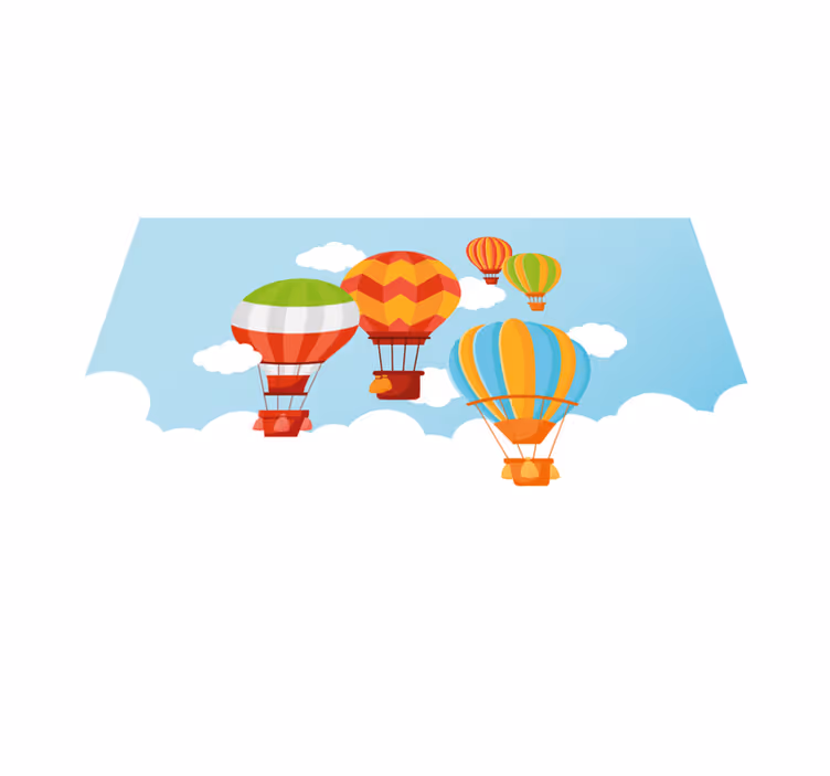Colorful Hot Air kids vinyl rug - TenStickers