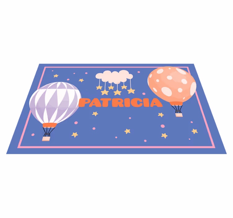 Ballooning Adventures custom vinyl rug - TenStickers
