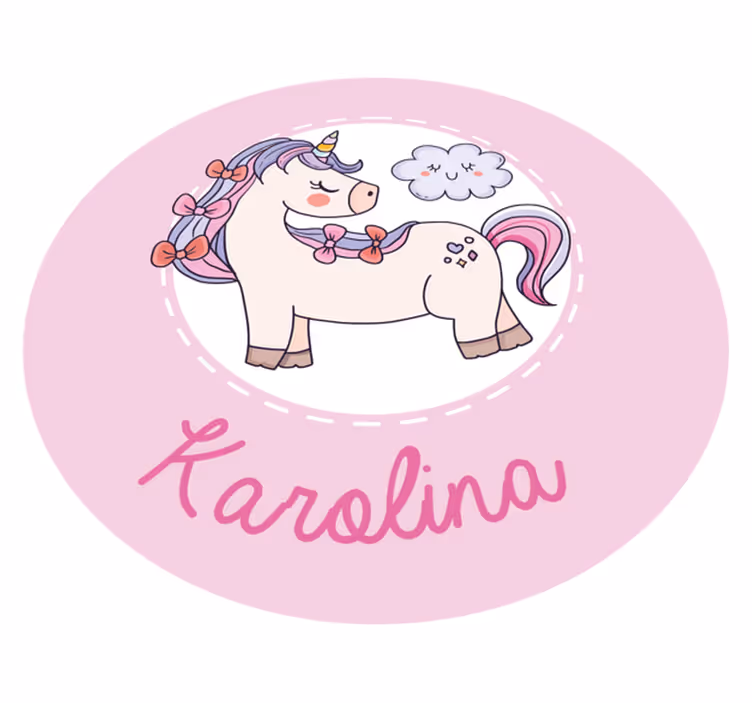 UNICORN WITH NAME custom vinyl rug - TenStickers