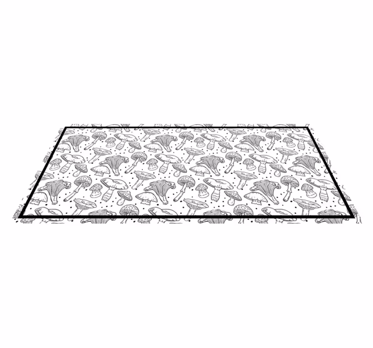 Mushroom Motifs nature vinyl rug - TenStickers