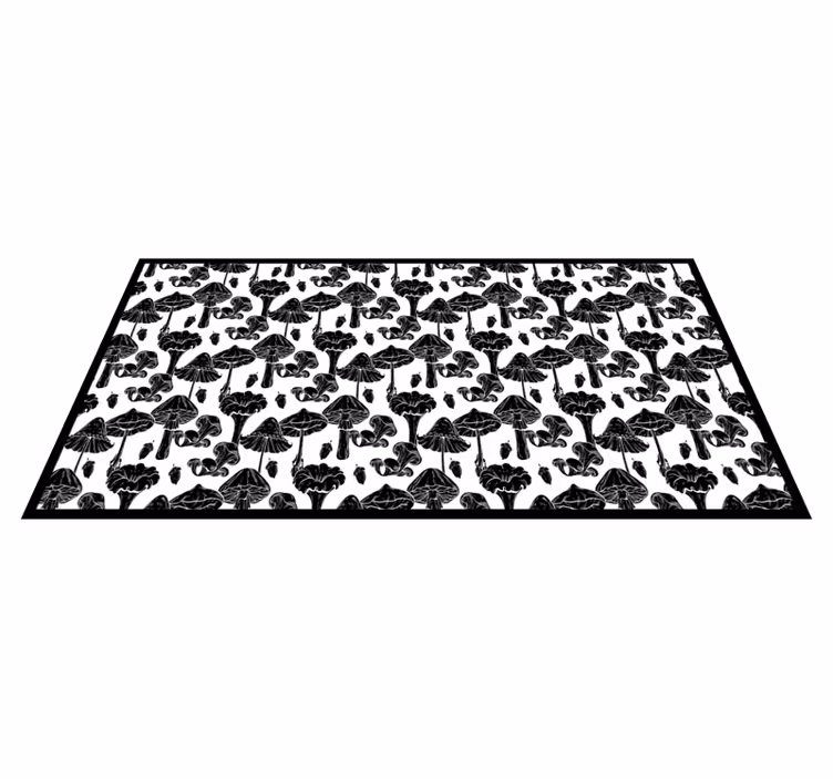 Stylized Mushroom Pattern nature vinyl rug - TenStickers