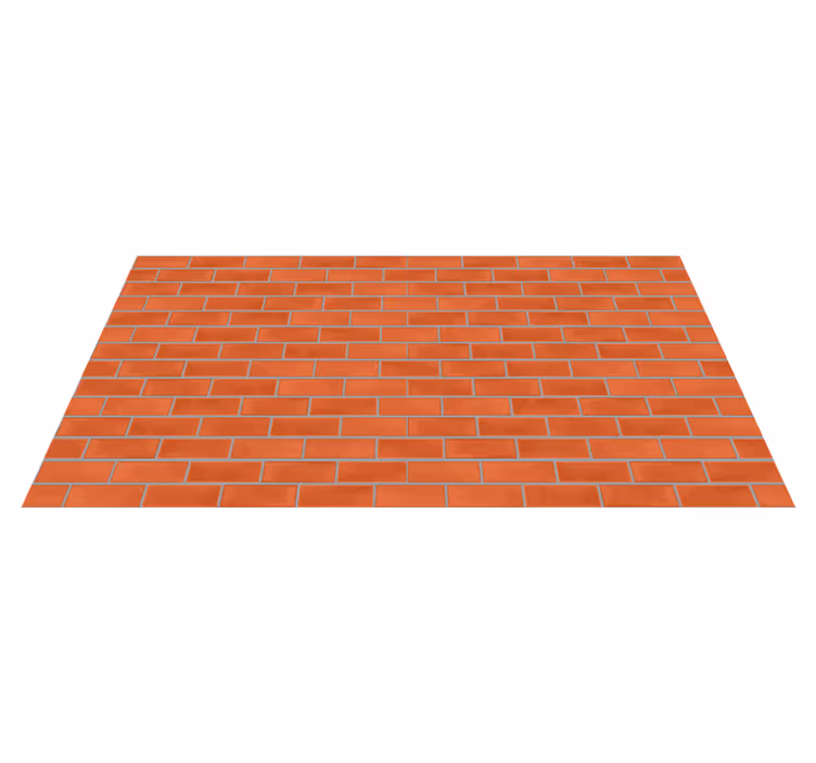 Red brick pattern stone effect vinyl rug - TenStickers