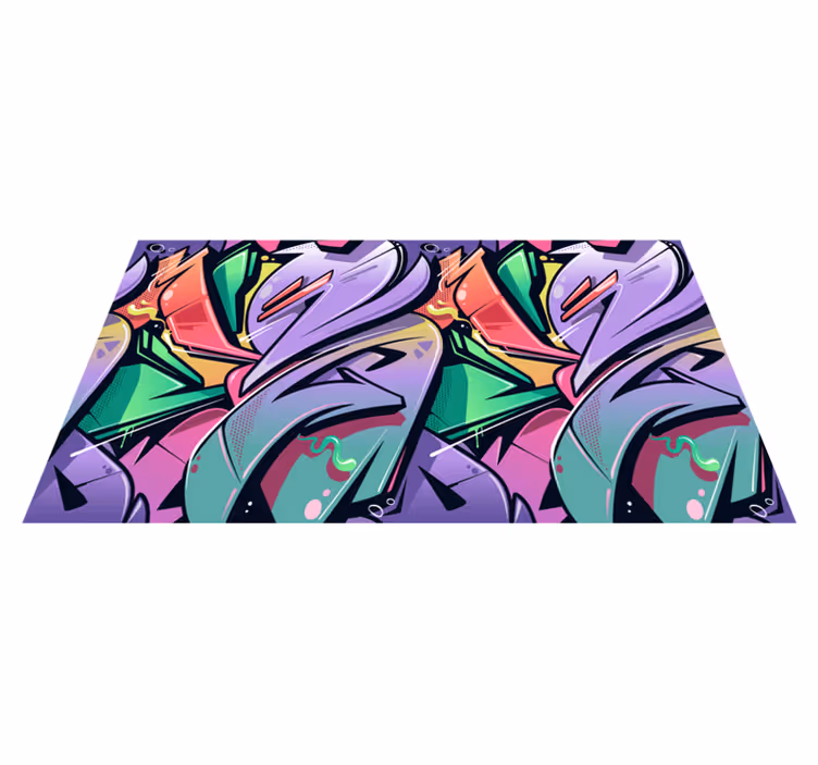 Vibrant graphite flow teenage bedroom vinyl rug - TenStickers
