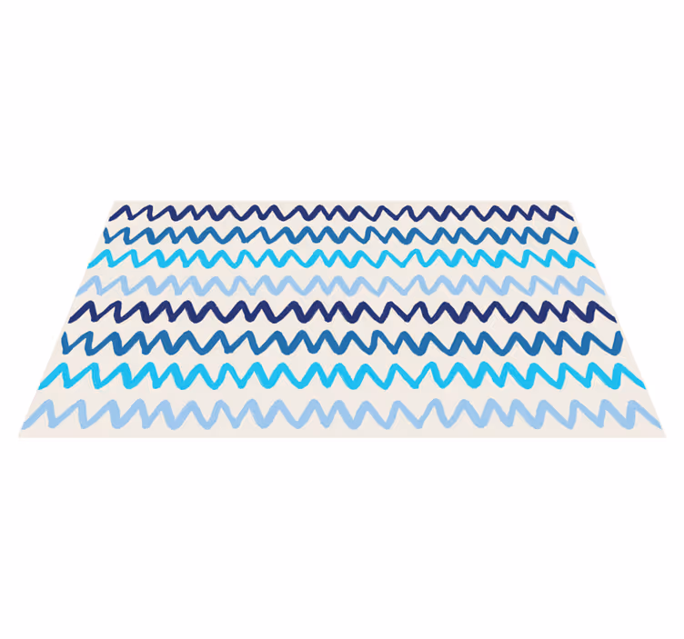 Wavy Stripe Patterns bathroom vinyl rug - TenStickers