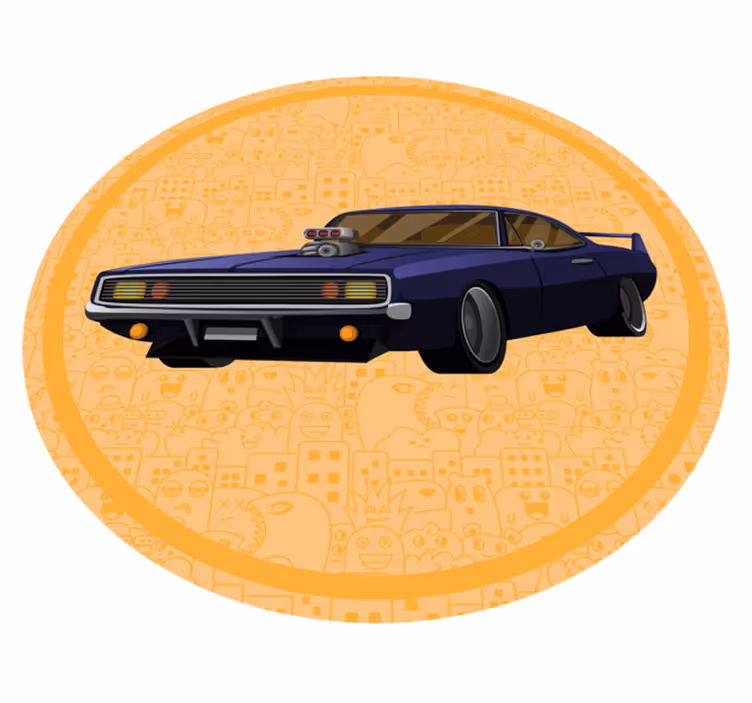 Classic Muscle Car teenage bedroom vinyl rug - TenStickers