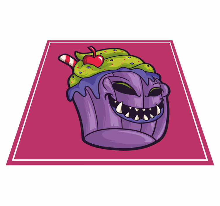 Ravenous Cupcake Monster teenage bedroom vinyl rug - TenStickers