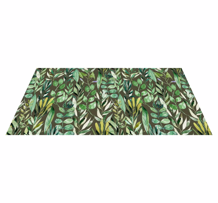 Lush Greenery Pattern nature vinyl rug - TenStickers