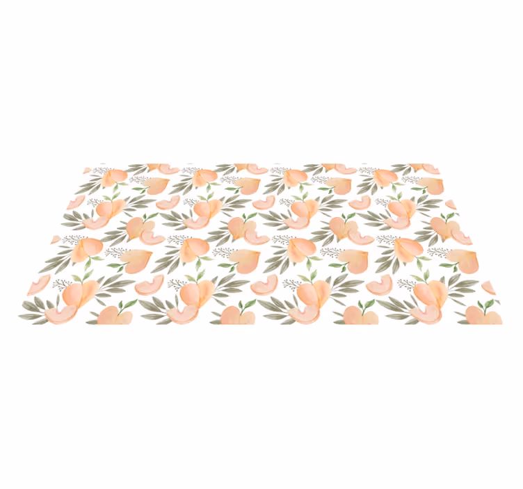 Peach Floral Arrangement kitchen vinyl rug - TenStickers