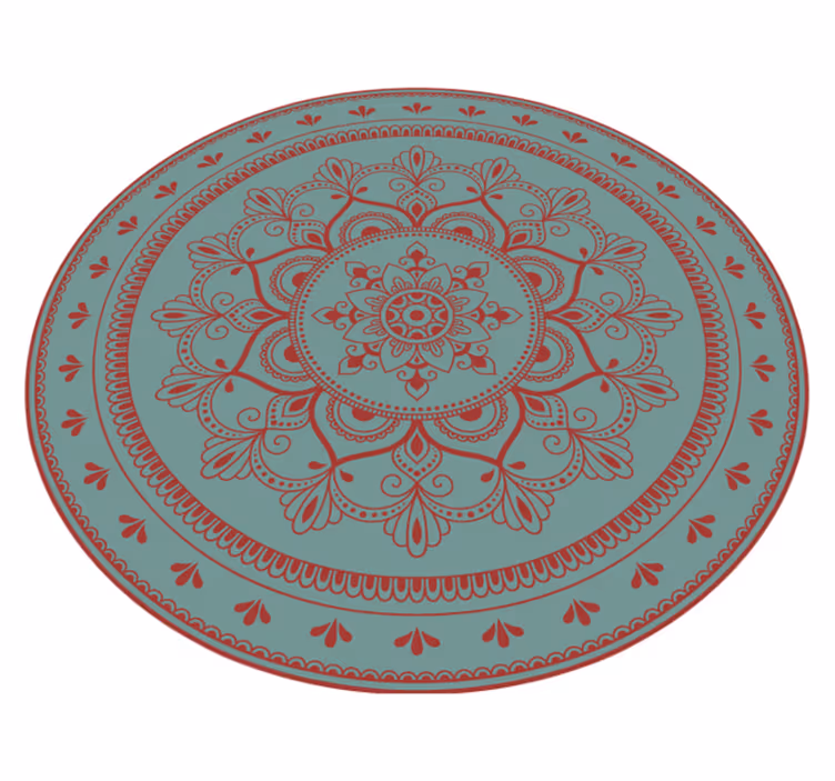 Complex circular illustration mandala vinyl rug - TenStickers