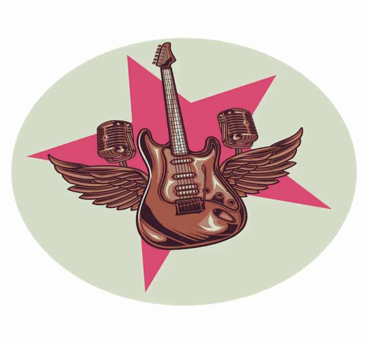 Rock star tribute teenage bedroom vinyl rug - TenStickers