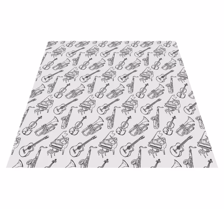 Texture vinyl rug musical instruments collection - TenStickers