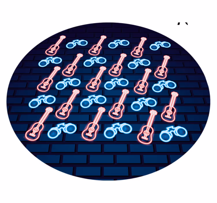Neon Musical Patterns teenage bedroom vinyl rug - TenStickers