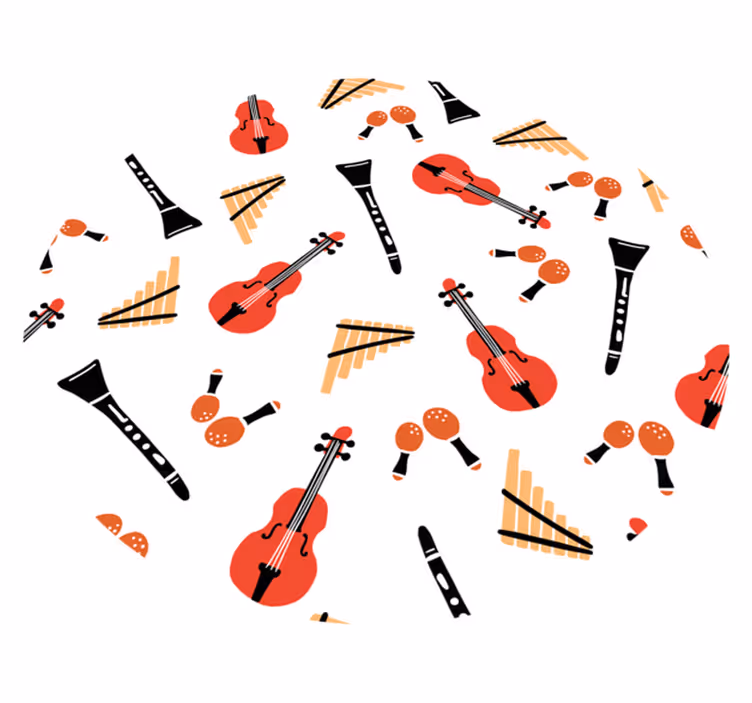 Musical Instrument Concept kids vinyl rug - TenStickers