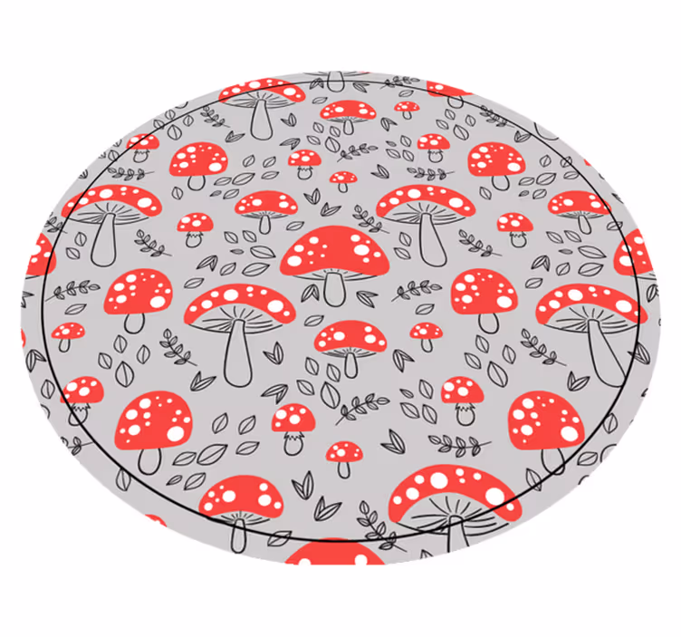 Charming mushrooms nature vinyl rug - TenStickers
